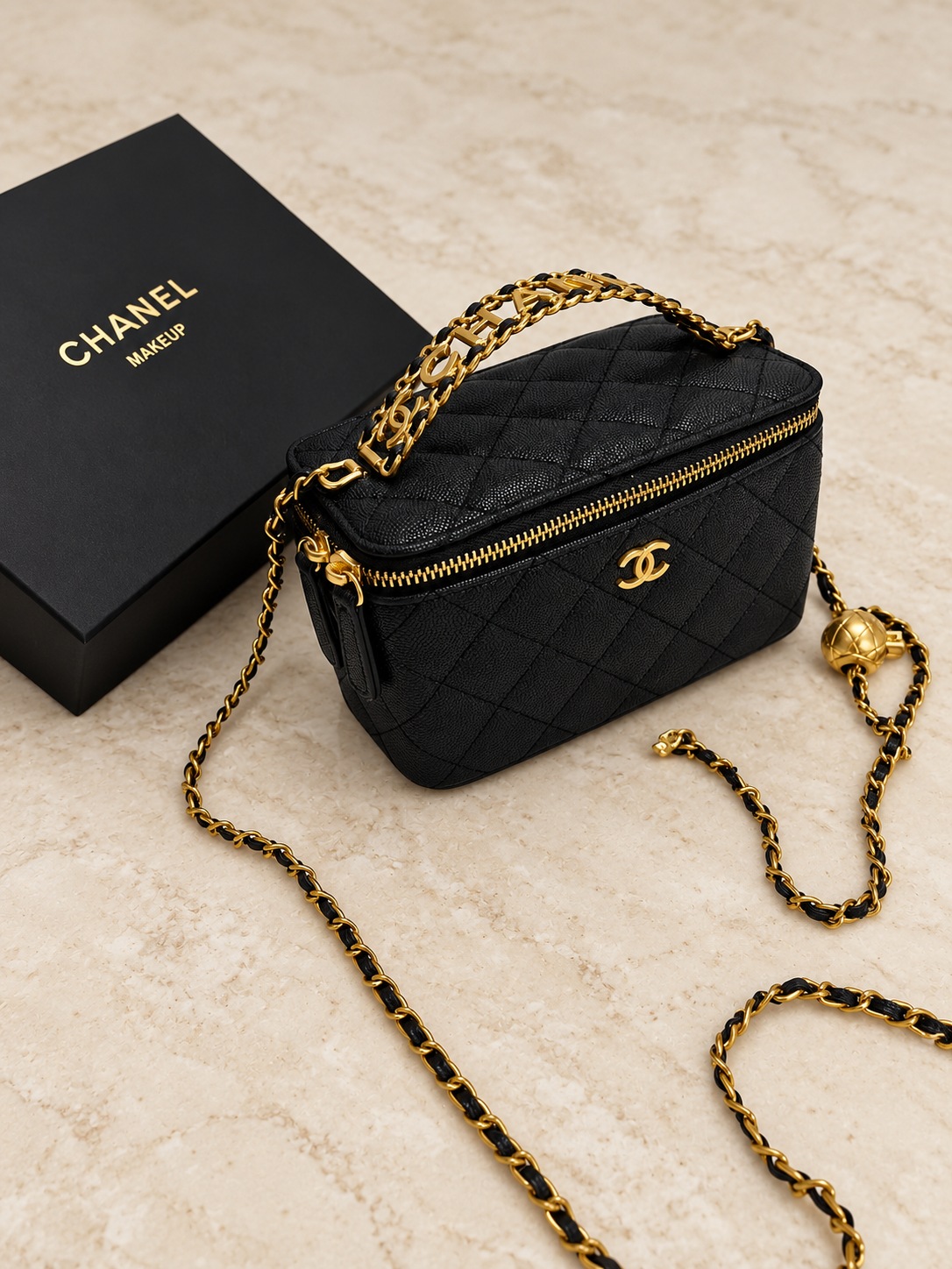 Vanity noir grainé caviar