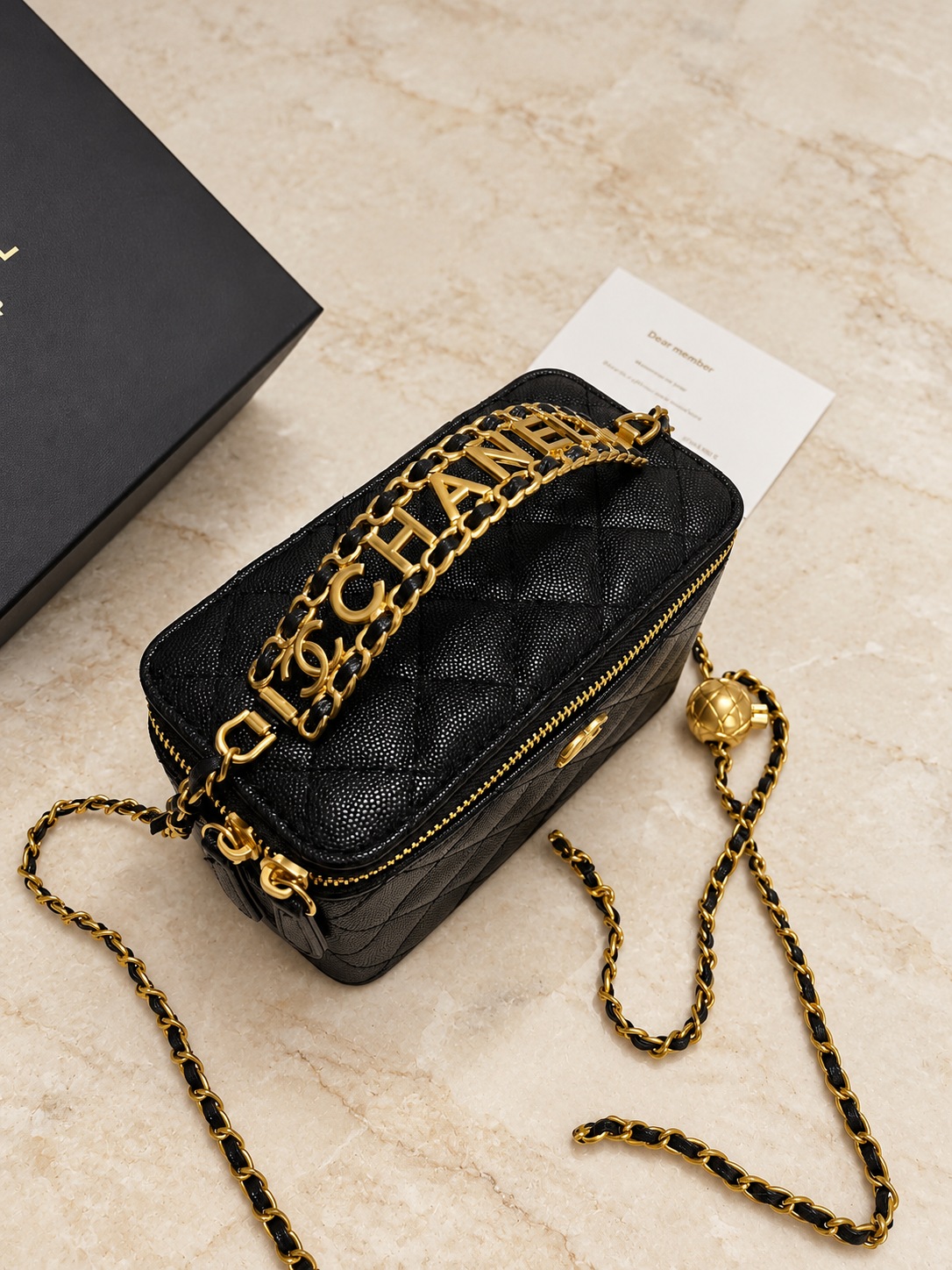 Vanity noir grainé caviar