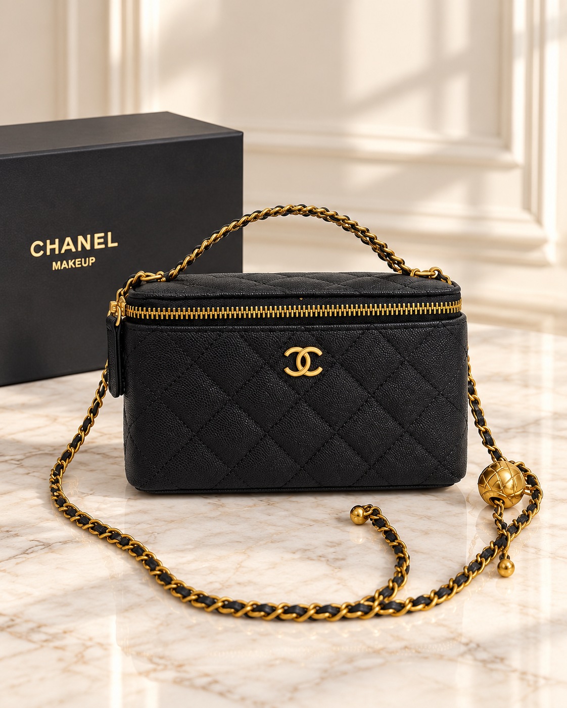 Vanity noir grainé caviar