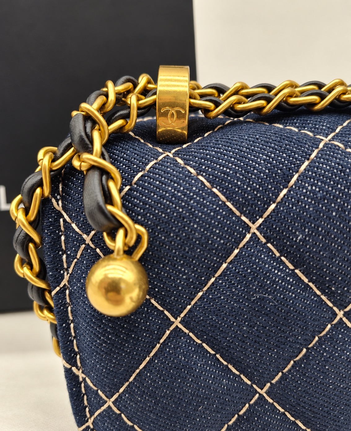 Sac à rabat en jean bleu