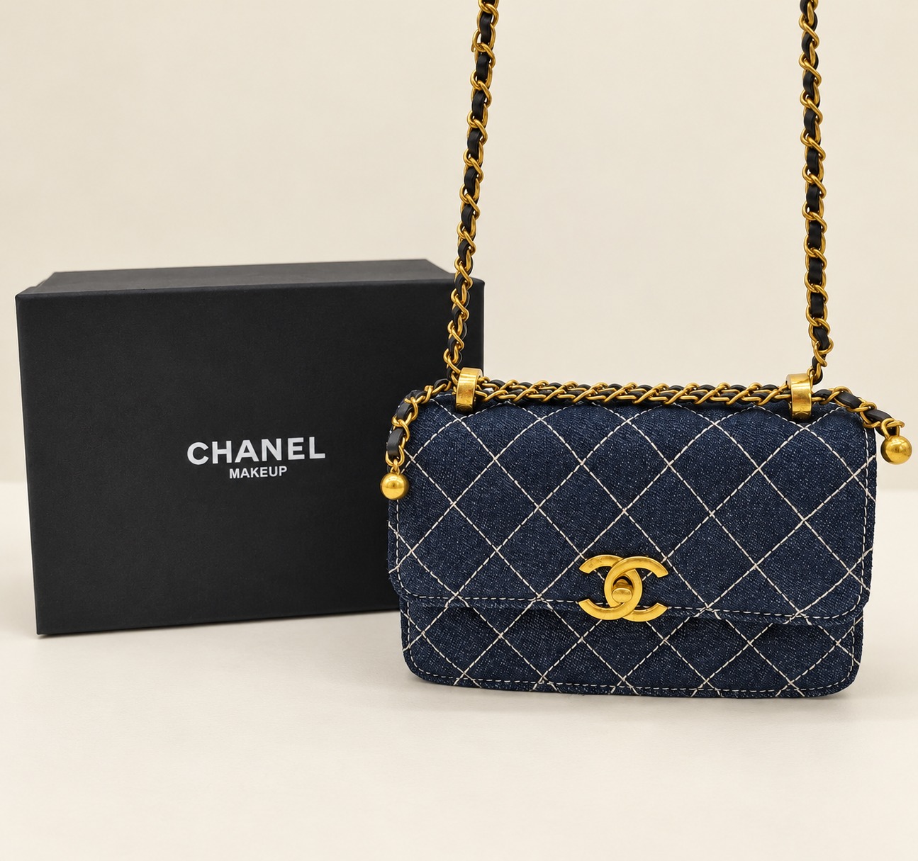 Sac à rabat en jean bleu