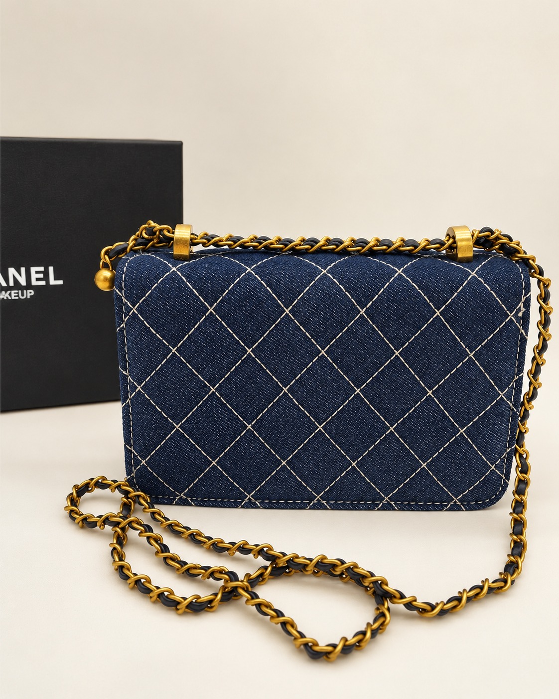 Sac à rabat en jean bleu
