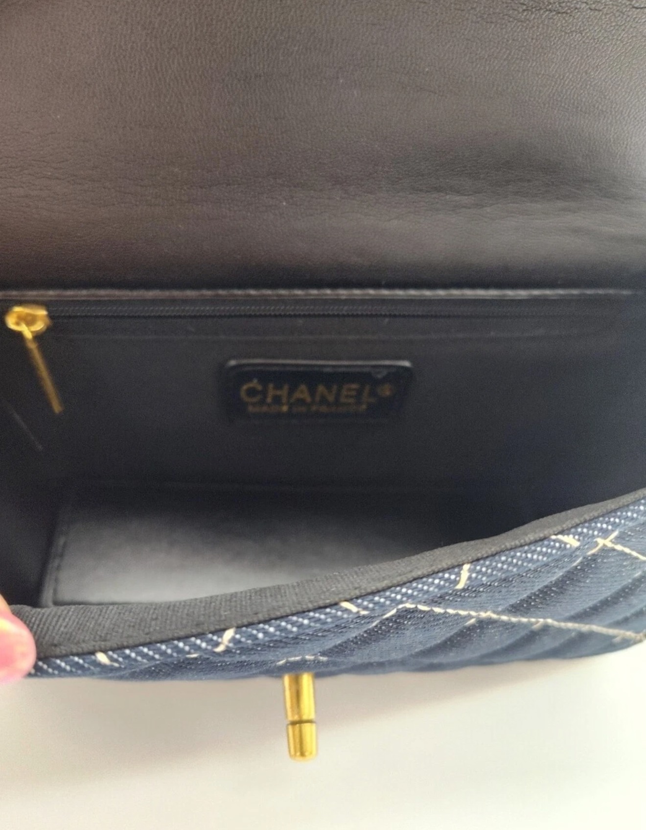 Sac à rabat en jean bleu