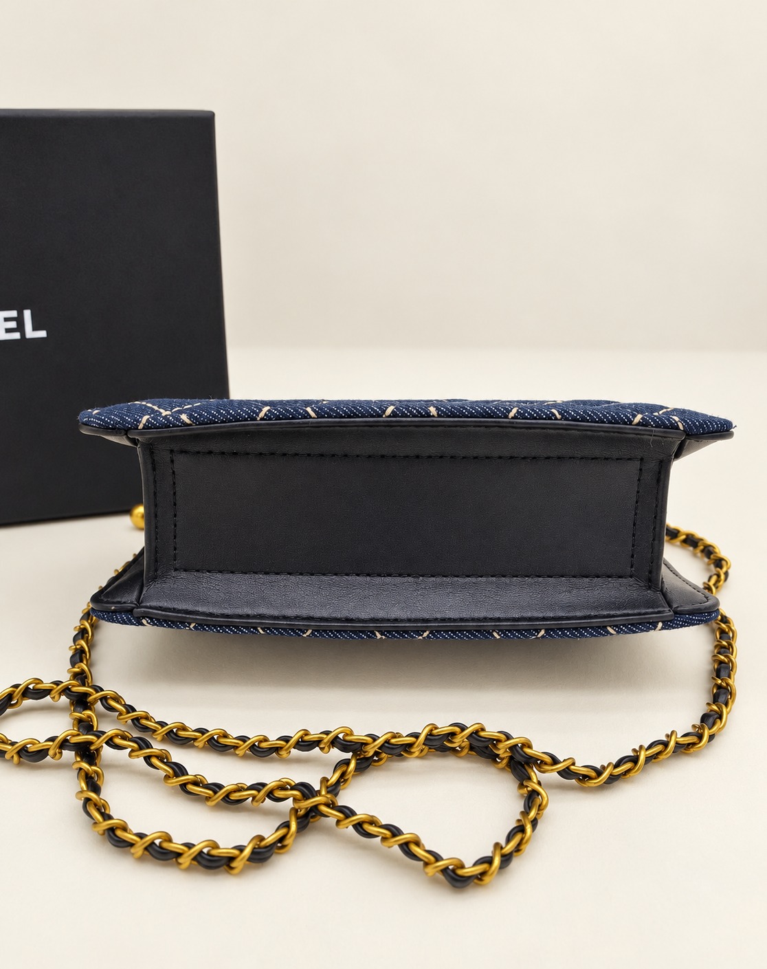 Sac à rabat en jean bleu